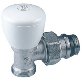 Valvula radiador Giacomini manual escuadra adaptador 3/8"x 16 R25TG