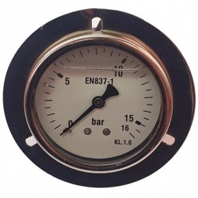 Manómetro glicerina Ø63mm horizontal con aro frontal 1/4" 0 a 16bar