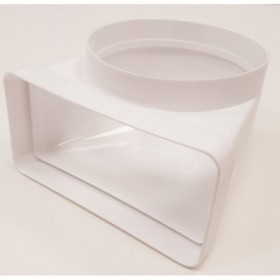 Cambio seccion 90º 75x150mm a Ø120mm PVC BLANCO