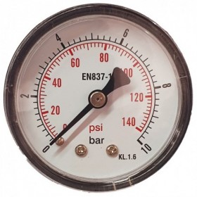 Manómetro Ø50mm horizontal 1/8" 0 a 10bar
