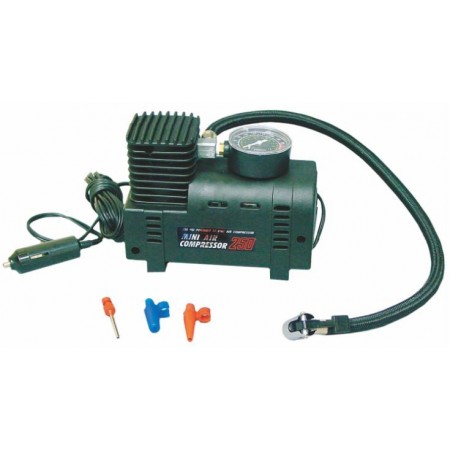 Compresor de aire conector a mechero automóvil con inflador neumáticos y pelotas MERCATOOLS 12VDC