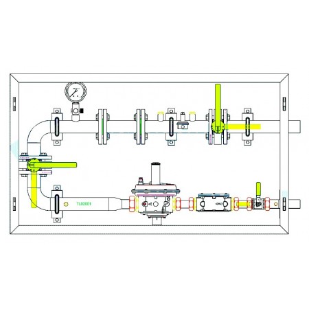 Armario  MPB para G40 en FIG I de pistones Ps: 22 mbar Q: 65 Nm3/h con máx. y min. MERCAGAS A40NGBP