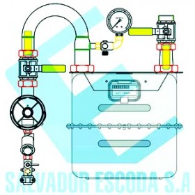 Conjunto  MPB para G25 en FIG I de membrana Ps: 22 mbar Q: 40 Nm3/h con máx. y min. MERCAGAS C25NGB