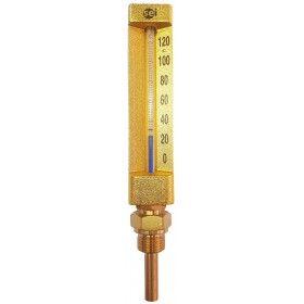 Termómetro capilla SEI recto caja 150x36mm inmersor 1/2"x50mm 0 a 120ºC