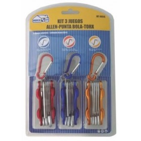 Kit 3 uds Llaves allen con mosquetón de colgar MERCATOOLS