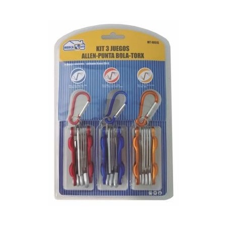 Kit 3 uds Llaves allen con mosquetón de colgar MERCATOOLS