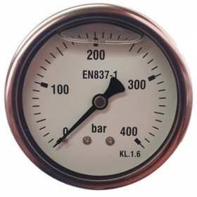 Manómetro glicerina Ø63mm horizontal 1/4" 0 a 400bar