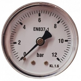 Manómetro Ø50mm horizontal 1/4" 0 a 12bar
