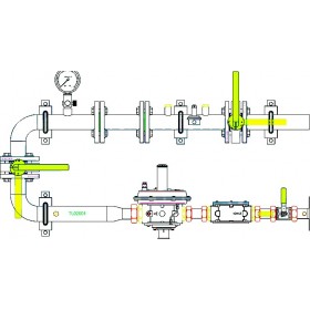 Conjunto  MPB para G65 en FIG I de pistones Ps: 150 mbar Q: 100 Nm3/h con máx. y min. MERCAGAS C65NGBP