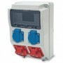 Caja eléctrica industrial 9 módulos con puerta transparente y tomas de enchufe IP65 245x215x155mm FAMATEL CBOX-MT9