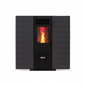 Estufa de pellet extraplan MundoClima Slim Breuer 6 6 kW negro clase A 10 kg no canalizable ESTUFA PELLET EXTRAPLANA MUNDOCLIMA BIOTHERM COLOR GRIS SLIM BREUER 6 kW