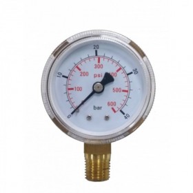 Manómetro regulador de oxígeno vertical 0-16b/PSI de 1/4" NPT Ø50mm