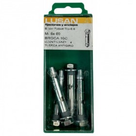 Blíster 4 uds Taco metálico anclaje hormigón espirro ESCOFIX BFT10C con tornillo y arandela M8x60mm