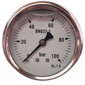 Manómetro glicerina Ø63mm horizontal 1/4" 0 a 100bar