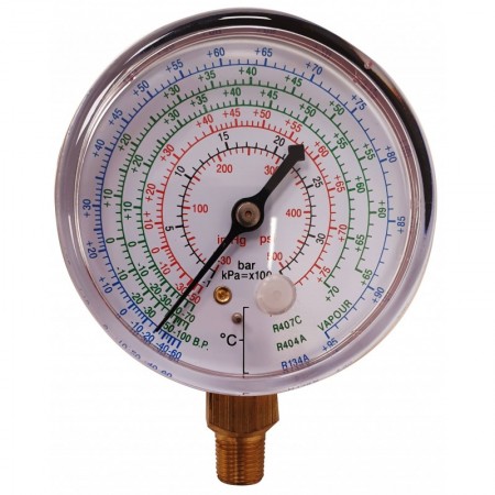 Manómetro de alta rojo RR130 para R22. R134a. R404A y R407C de -1 a 15bar Ø63mm