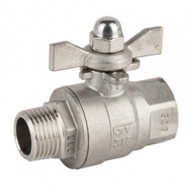 VALVULA ESFERA INOX. 2 PIEZAS PN-63 M-H 1/4" MANDO MARIPOSA
