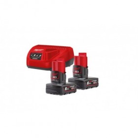 Kit cargador con 2 baterias 12V 6Ah MILWAUKEE M12 NRG-602C
