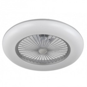 Ventilador de techo plata tipo plafón con luz y mando FABRILAMP PERI Ø55cm