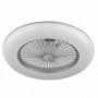 Ventilador de techo plata tipo plafón con luz y mando FABRILAMP PERI Ø55cm