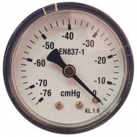 Vacuómetro Ø50mm horizontal 1/4" -76 a 0 cmHg