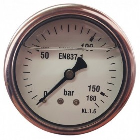 Manómetro glicerina Ø63mm horizontal 1/4" 0 a 160bar
