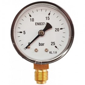 Manómetro Ø50mm vertical 1/4" 0 a 25bar