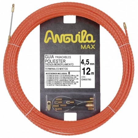 Rollo 12m guía pasacables POLIESTER MONOFILAMENTO ANGUILA MAX Ø4.5mm