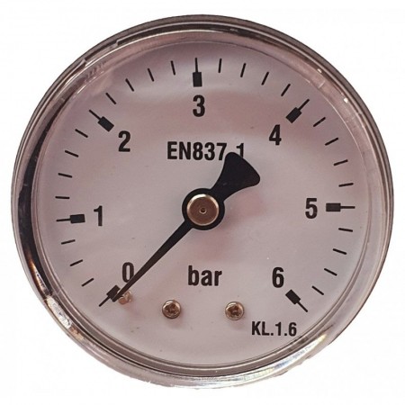 Manómetro Ø50mm horizontal 1/8" 0 a 6bar