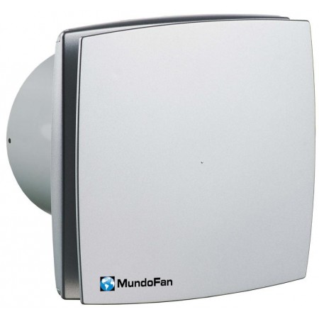 Extractor baño frontal plata mate MUNDOFAN ALUDECOR 150T temporizador  Ø150mm