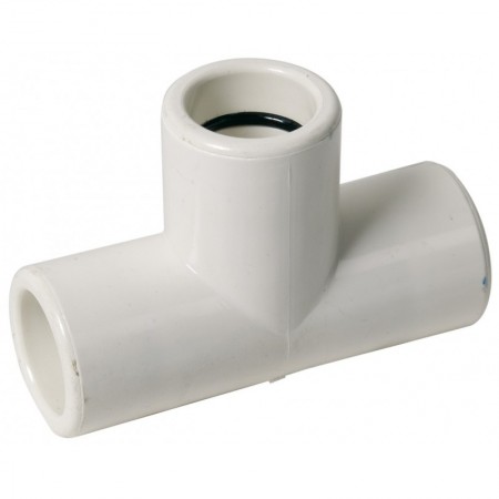 Te 90º tubode desagüe rígido PVC blanco Ø25 con junta