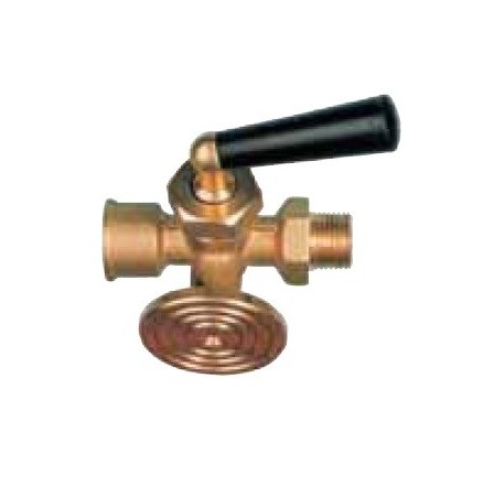 Grifo purga latón con pletina de comprobación para manómetro 1/4"