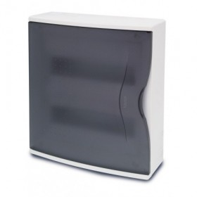 Caja distribución eléctrica de superficie puerta transparente 24 módulos VOLTIMERC NV IP40