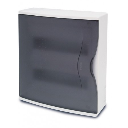 Caja distribución eléctrica de superficie puerta transparente 24 módulos VOLTIMERC NV IP40