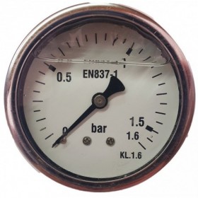 Manómetro glicerina Ø63mm horizontal 1/4" 0 a 1.6bar