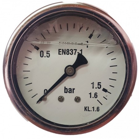 Manómetro glicerina Ø63mm horizontal 1/4" 0 a 1.6bar