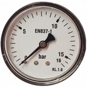 Manómetro Ø60mm horizontal 1/4" 0 a 16bar