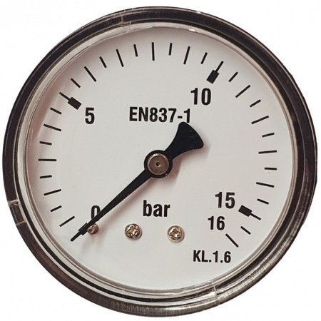 Manómetro Ø60mm horizontal 1/4" 0 a 16bar