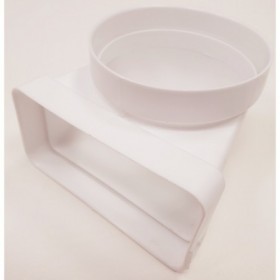 Cambio seccion 90º 60x120mm a Ø100mm PVC BLANCO