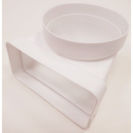Cambio seccion 90º 60x120mm a Ø100mm PVC BLANCO