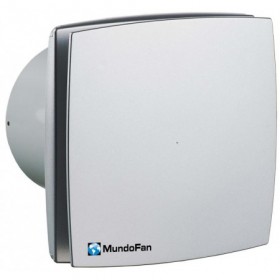 Extractor baño frontal plata mate MUNDOFAN ALUDECOR 125T temporizador  Ø125mm