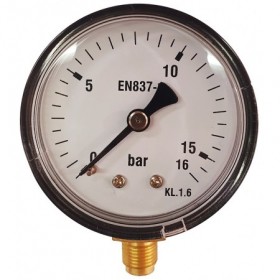 Manómetro Ø50mm vertical 1/8" 0 a 16bar