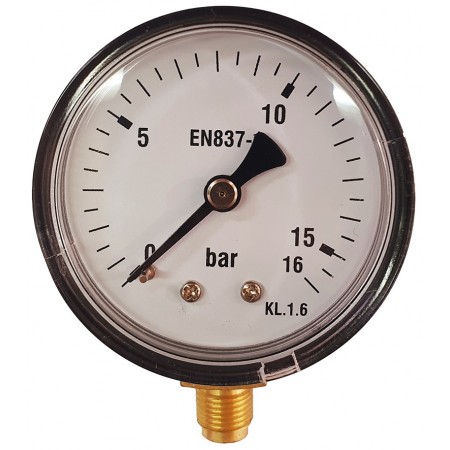Manómetro Ø50mm vertical 1/8" 0 a 16bar