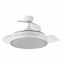Ventilador de techo blanco 3 aspas desplegables con luz y mando FABRILAMP mini ESPARTA Ø91cm