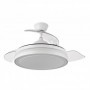Ventilador de techo blanco 3 aspas desplegables con luz y mando FABRILAMP mini ESPARTA Ø91cm
