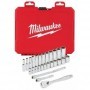 Juego llave carraca con vasos 1/4" metrica MILWAUKEE DRIVE RATCHET