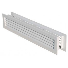 Rejilla para el transito de aire colocada en puertas y fijacion con tornillos .ESCOCLIMA 480x98 blanca