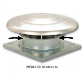 Ventilador de tejado helicoidal S&P HCTT/4-450-A impulsa aire al local