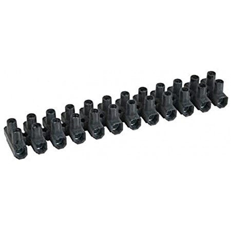 Regleta de conexiones eléctricas 12 polos negra VOLTIMERC sección 10mm²