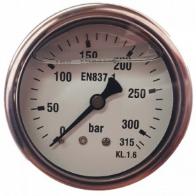 Manómetro glicerina Ø63mm horizontal 1/4" 0 a 315bar