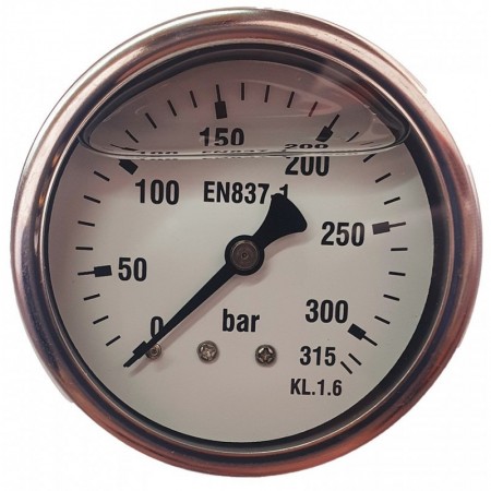 Manómetro glicerina Ø63mm horizontal 1/4" 0 a 315bar